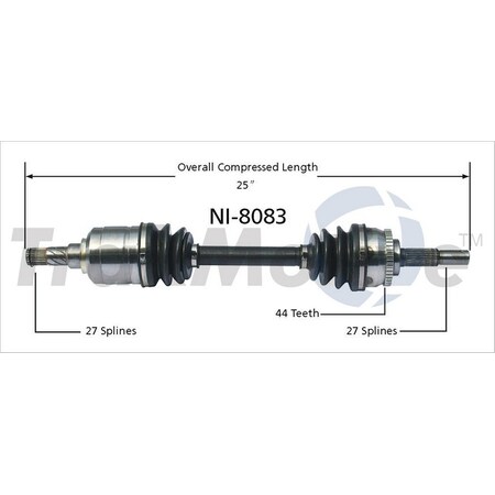 Surtrack Axle Cv Axle Shaft, Ni-8083 NI-8083